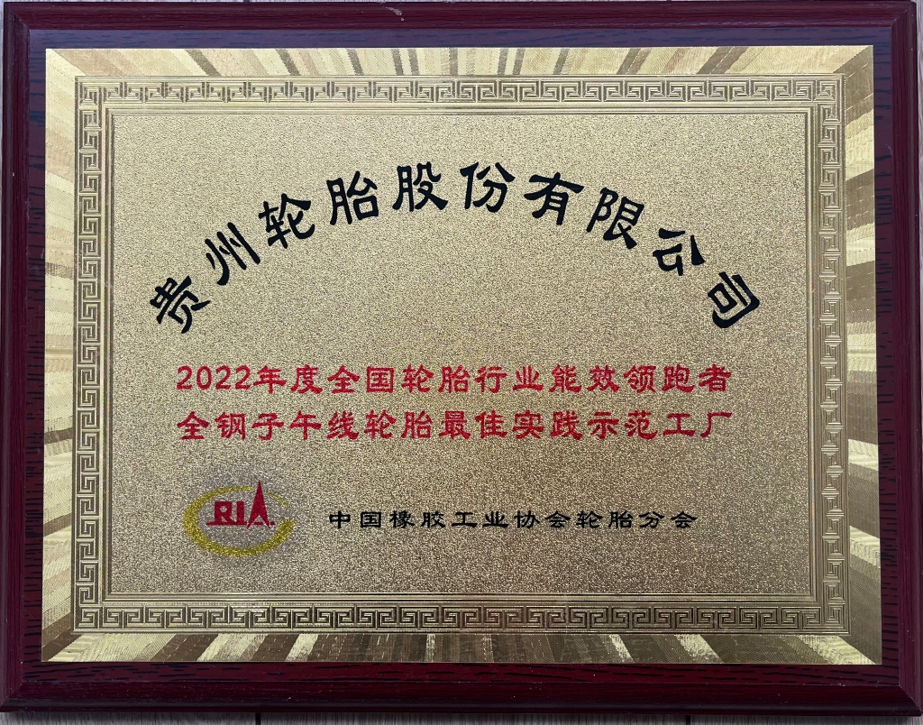 2022年度全國輪胎行業(yè)能效領(lǐng)跑者 全鋼子午線輪胎最佳實踐示范工廠
